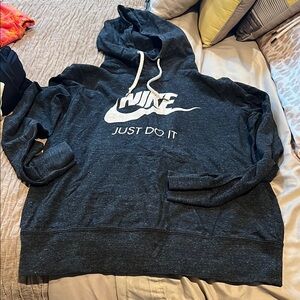 Nike Charcoal Hoodie with White Logo